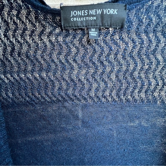 Jones New York Blue Linen Viscose Cardigan, size Medium - Picture 7 of 7